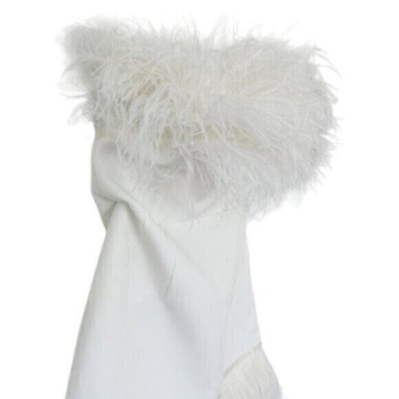Bronx and Banco Lola Feather White Ivory Bridal Strapless Mini Dress Size S - Picture 5 of 15